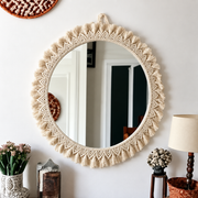 🪞 Round Macrame Wall Mirror – Boho Wall Decor