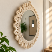 🪞 Round Macrame Wall Mirror – Boho Wall Decor