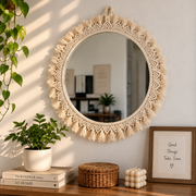 🪞 Round Macrame Wall Mirror – Boho Wall Decor