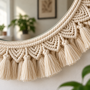🪞 Round Macrame Wall Mirror – Boho Wall Decor