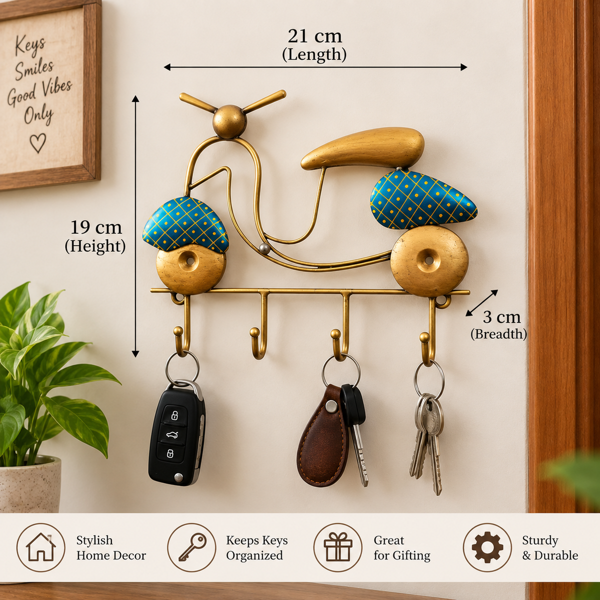 Scooter Wall Key Holder – Decorative Key Hanger