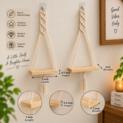 Macrame Hanging Wall Shelf – Boho Wall Decor & Plant Holder