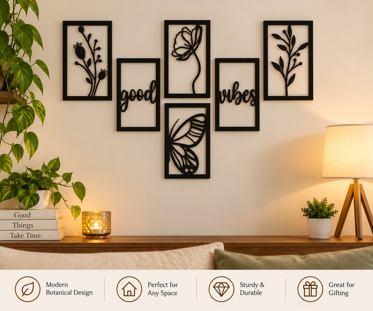6-Piece Wall Decor Set – Modern Botanical Wall Art